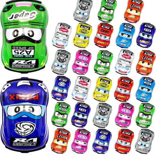 30 Pcs Mini Pull Back Car Toys for Kids - Friction Powered Cartoon Pull Back Racing Vehicles
