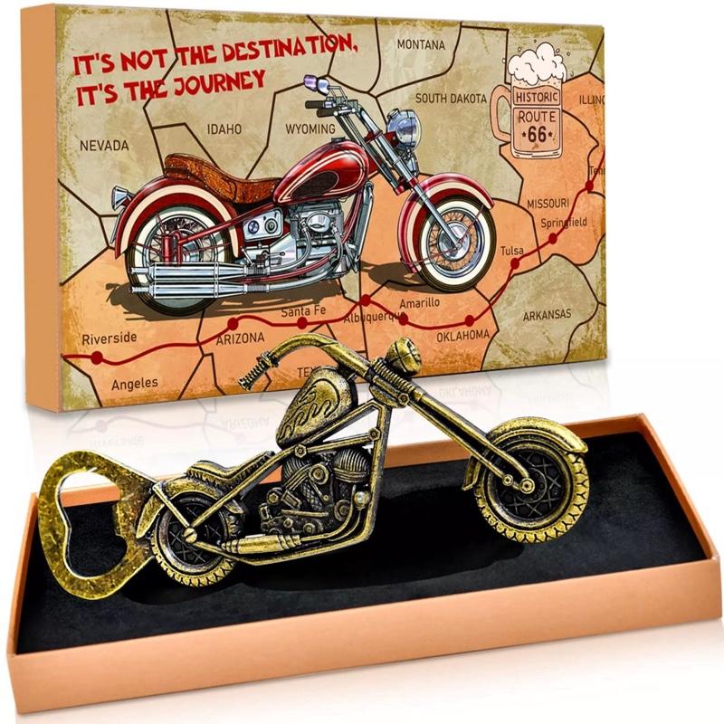 Route 66 Novelty Bottle Opener Motorcycle Design Unique the perfect gift