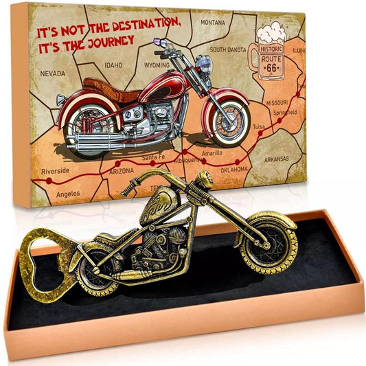 Route 66 Novelty Bottle Opener Motorcycle Design Unique the perfect gift
