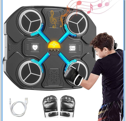 OneNine Music Boxing Machine with Boxing Gloves-Smart Bluetooth LED Wall Mounted Smart Music Boxing Target with 3-Level Speed & Mode, Boxing Music Workout Machine for Home, Indoor and Gym