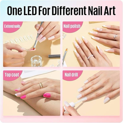 MEFA Handheld U V Nail Lamp for Gel Nails, UV Nail Light with 2 Timer Settings, Portable Cordless Rechargeable USB Nail Light for Gel Nail Polish Fast Curing, LED Nail Lamp for Home DIY Salon
