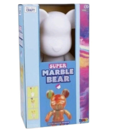 Super 50cm Paint Your Own Marble Bear Kit - Extra Large Festive Edition with Vibrant Paints & Customizable Design for Creative Play