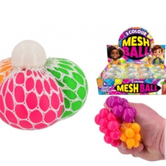 3 Colour Mesh Ball Sensory Squish Toy - Vibrant Squishy Balls for Sensory Play