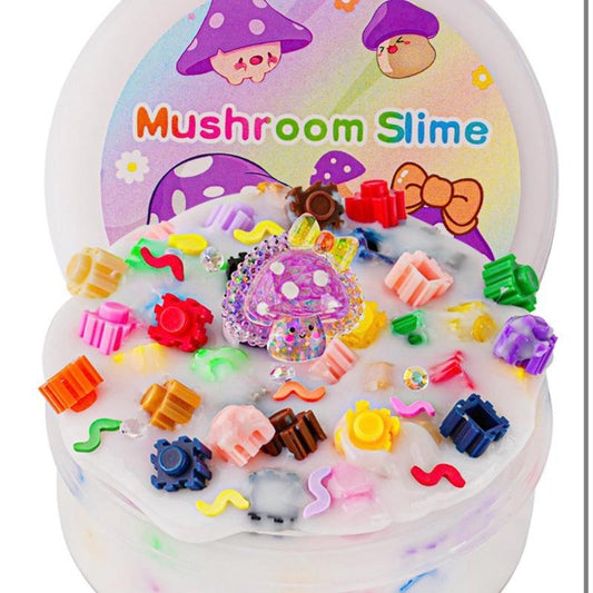 Okaybee Mushroom Rainbow Block Bead Slime Good Stretchy Non-Sticky Crunchy Sensory Toy for Kids & Adults Safe High-Quality Ingredients