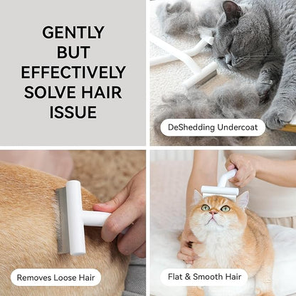 aumuca Pet Comb for Short Haired Cats Dogs, Painless Deshedding Comb with Gentle Tooth, Effectively Remove Loose Hair