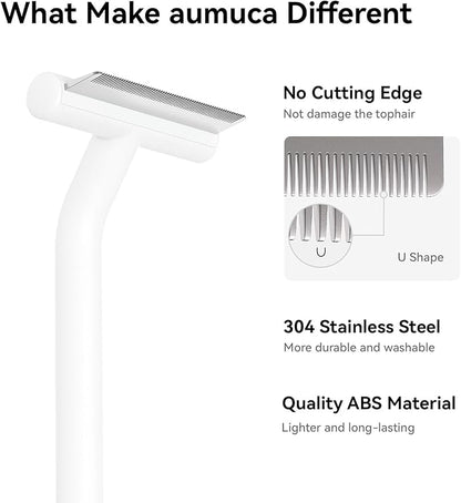 aumuca Pet Comb for Short Haired Cats Dogs, Painless Deshedding Comb with Gentle Tooth, Effectively Remove Loose Hair