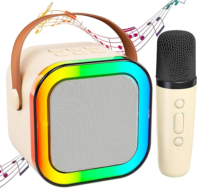 Mini Karaoke Machine with 1 Microphone - Blue & Pink