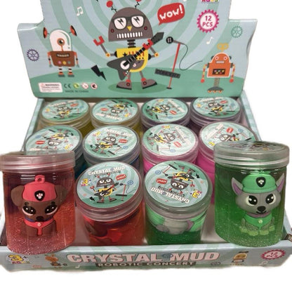 Crystal mud slime with paw patrol accessory