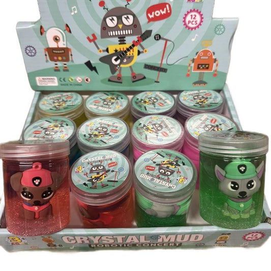 Crystal mud slime with paw patrol accessory