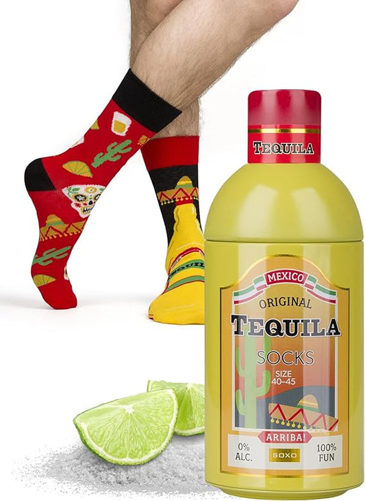 Tequila Socks Men Funny Gifts Cotton Sock Colourful Funky Gift size UK6.5-10.5