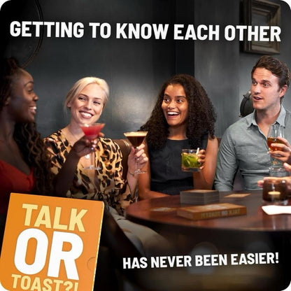 Talk or toast!? - The unique drinking game - Drinking game with 100 cards - Drinking game - Card game - Party game for adults