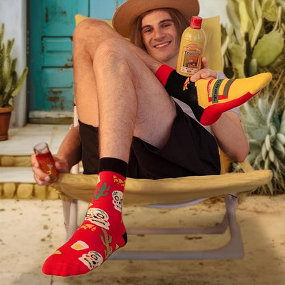 Tequila Socks Men Funny Gifts Cotton Sock Colourful Funky Gift size UK6.5-10.5