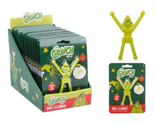 The Grinch Wall Climber toy – sticky wall crawler that flips and clings.