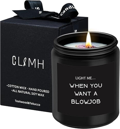 Teakwood & Tobacco Scented Adult Rude Humour Candle
