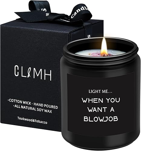 Teakwood & Tobacco Scented Adult Rude Humour Candle