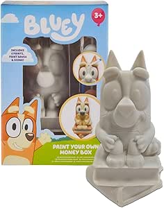 Paint Your Own Bingo Money Box Figure – Kids Bluey Arts & Crafts Activity Set with Paints, Brush & Backdrop – Piggy Bank Painting Set for Children