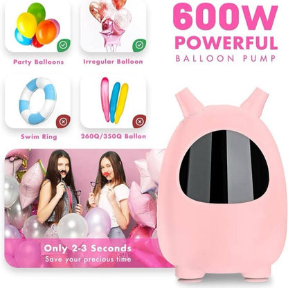 Balloon Pump, Mini Size Dual Nozzle Electric Balloon Blower Machine, Electric Balloon Inflator for Decorations (230V, 600W)