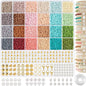 Bracelets Making Kit, 3mm Seed Beads with Letter Beads Pearl for Jewellery Making, 24 Boho Colours Glass Beads Set for DIY Craft Bracelet Necklaces