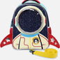 LSSAGOON Astronaut Toddler Backpack Cute Cartoon School Book Bag Rucksack with Space Explorer Design and Yellow Strap
