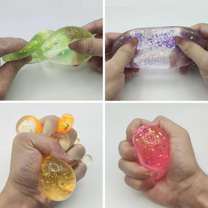 Pinch Family Glitter Sugar Ball Slow Rise Squishy Stress Relief Balls Relaxing Sensory Fidget Toy for Kids