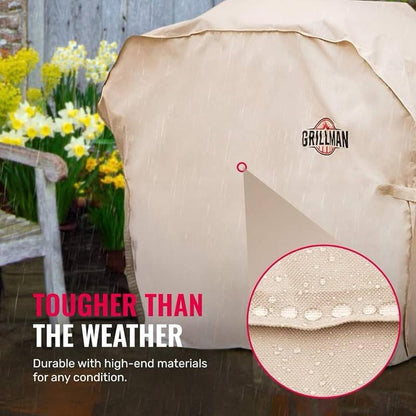 Grillman Grill Cover, BBQ Outdoor Grill Covers, Charcoal, Gas Grills, Waterproof, Rip-Proof, Weather-Resistant, Anti-UV, Barbecue Cover for Weber, Genesis, Charbroil, Nexgrill