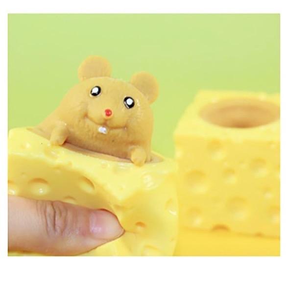 Pop Up Mouse Squeeze the Cheese Squishy - Fun Toy for Kids to See the Mouse When Pressed