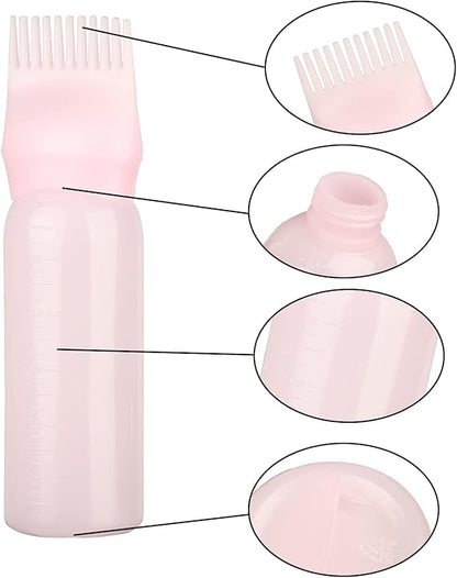 Root Comb Applicator Bottle with Scalp Massager Shampoo Brush Hair Colouring Dye and Scalp Treatment Tools