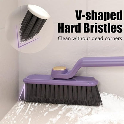 360° Rotating Hard Bristle Crevice Cleaning Brush 2pcs Multi-Function Rotating Crevice Cleaning Brush-Long Handle Bathroom Tile Groove Window Gaps Cleaning Brush Tool for Kitchen Bathroom