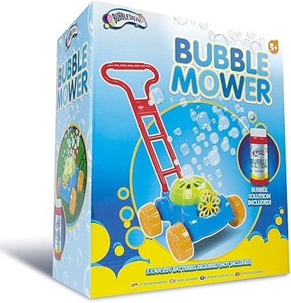 Bubble Machine/Lawn Mower with Bubble Solution to Create Giant Balloons - Battery Operated Garden Toy