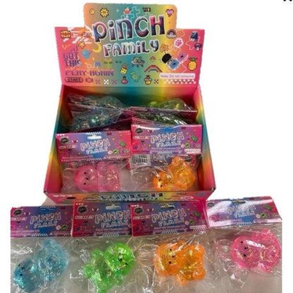 BUNNY Pinch Family Sugar Squishy Bunny Sensory Toy - Glittery Design