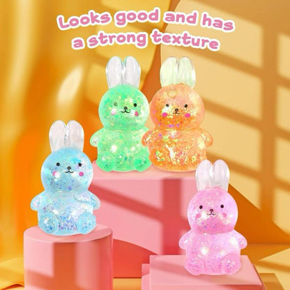 BUNNY Pinch Family Sugar Squishy Bunny Sensory Toy - Glittery Design
