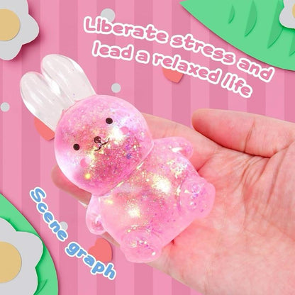BUNNY Pinch Family Sugar Squishy Bunny Sensory Toy - Glittery Design