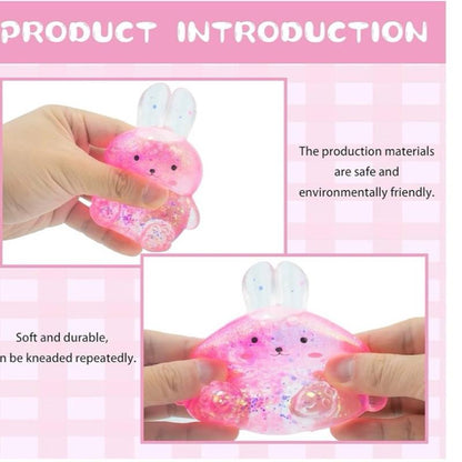 BUNNY Pinch Family Sugar Squishy Bunny Sensory Toy - Glittery Design