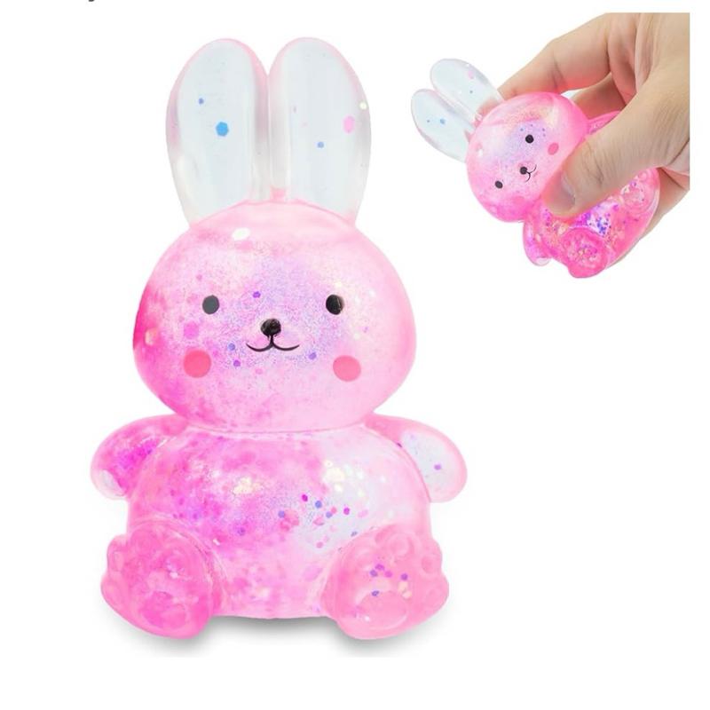 BUNNY Pinch Family Sugar Squishy Bunny Sensory Toy - Glittery Design