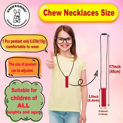 Chew Necklaces for Sensory Kids 8 Pcs Sensory Chewy Toys Autism, ADHD(8Pcs Brick Shape)