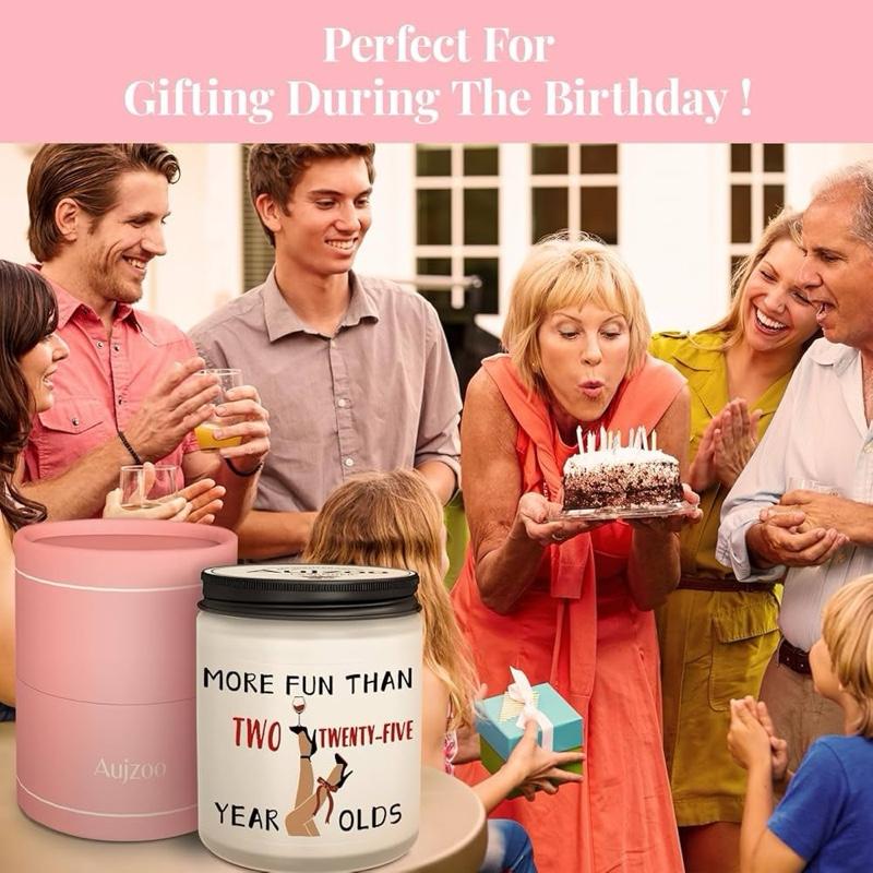 50th Birthday Gifts for Women Funny Birthday Presents for Mum Auntie Bestie Friends Daughter Lavender Birthday Candle 7oz