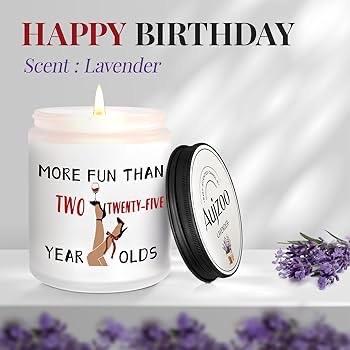 50th Birthday Gifts for Women Funny Birthday Presents for Mum Auntie Bestie Friends Daughter Lavender Birthday Candle 7oz