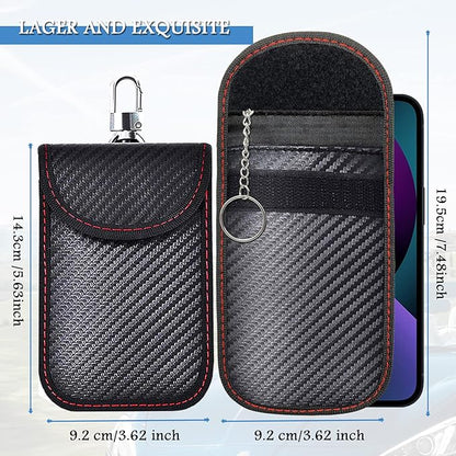 Faraday Pouch - 2 Pack Car Key Signal Blocking Bag - RFID Protection