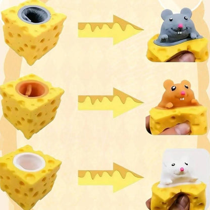 Pop Up Mouse Squeeze the Cheese Squishy - Fun Toy for Kids to See the Mouse When Pressed