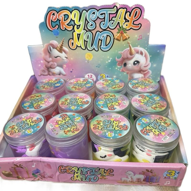 Unicorn mud assorted colour slime with unicorn accessory charm