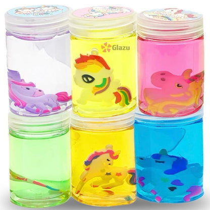 Unicorn mud assorted colour slime with unicorn accessory charm