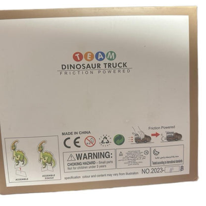 Team Dinosaur Truck Friction Powered Scene Combination Toy with Dinosaur Cars for Kids Age 3+