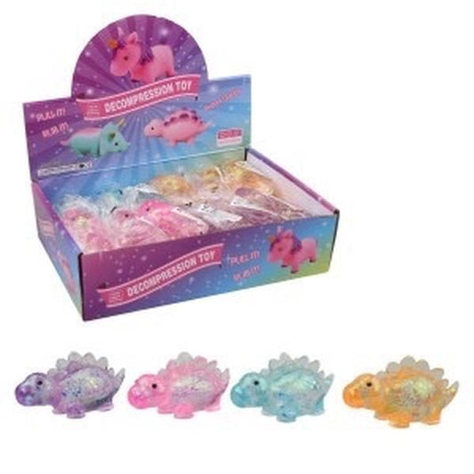 DINOSAUR Glitter Sugar Filled Decompression Dinosaur Toys - Pull It Rub It Restore Quickly Stress Relief Fun Kids Toys