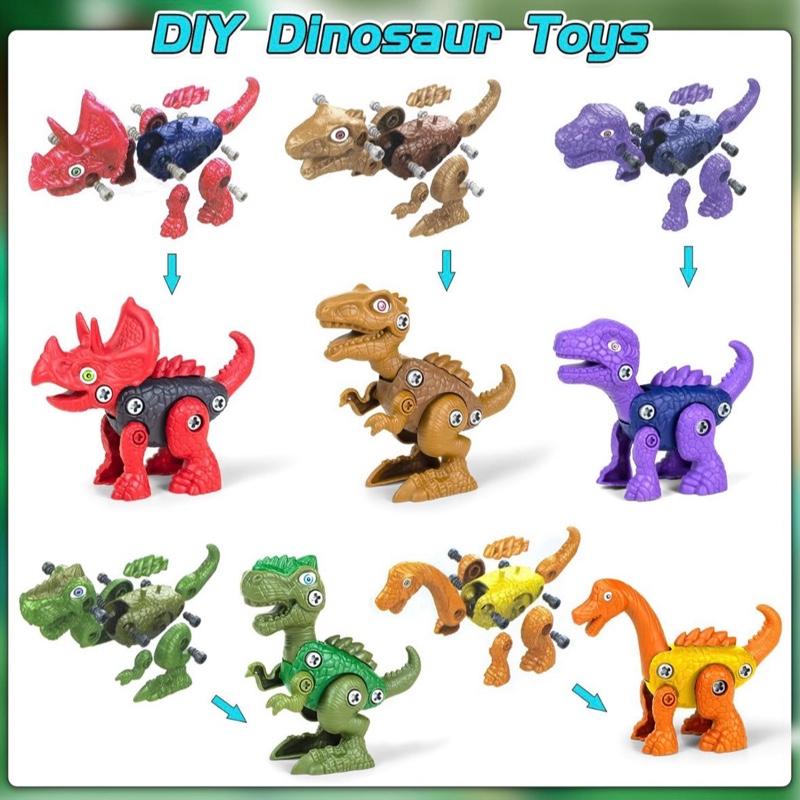 Take Apart and build Dinosaur Toys for Boys Girls Age 3+ Educational STEM Gifts Great for Montessori Toy in Assorted Colours with Detachable Parts