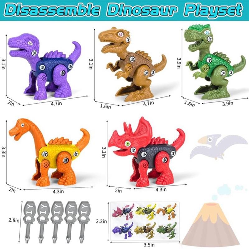 Take Apart and build Dinosaur Toys for Boys Girls Age 3+ Educational STEM Gifts Great for Montessori Toy in Assorted Colours with Detachable Parts