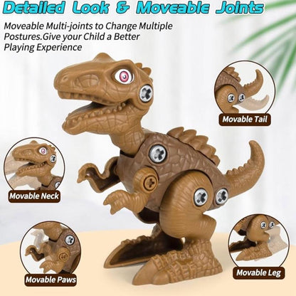 Take Apart and build Dinosaur Toys for Boys Girls Age 3+ Educational STEM Gifts Great for Montessori Toy in Assorted Colours with Detachable Parts