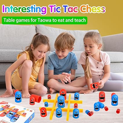 Tic Tac Toe Game, Big Eat Small Tic Tac Toe Game, 2 Players Gobblet Gobblers Board Game for Kids Adults, Interactive Family Games Tic Tac Toe Board Game