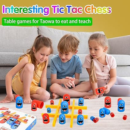 Tic Tac Toe Game, Big Eat Small Tic Tac Toe Game, 2 Players Gobblet Gobblers Board Game for Kids Adults, Interactive Family Games Tic Tac Toe Board Game