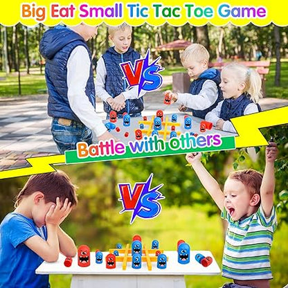 Tic Tac Toe Game, Big Eat Small Tic Tac Toe Game, 2 Players Gobblet Gobblers Board Game for Kids Adults, Interactive Family Games Tic Tac Toe Board Game