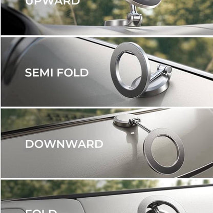 LISEN Car Phone Holder, Magsafe Car Mount [24 Permanent Magnets] Cars Accessories for Slim Portable Dashboard Ultra Thin Sat Nav for GPS SAT NAV with Metal Ring-Silver